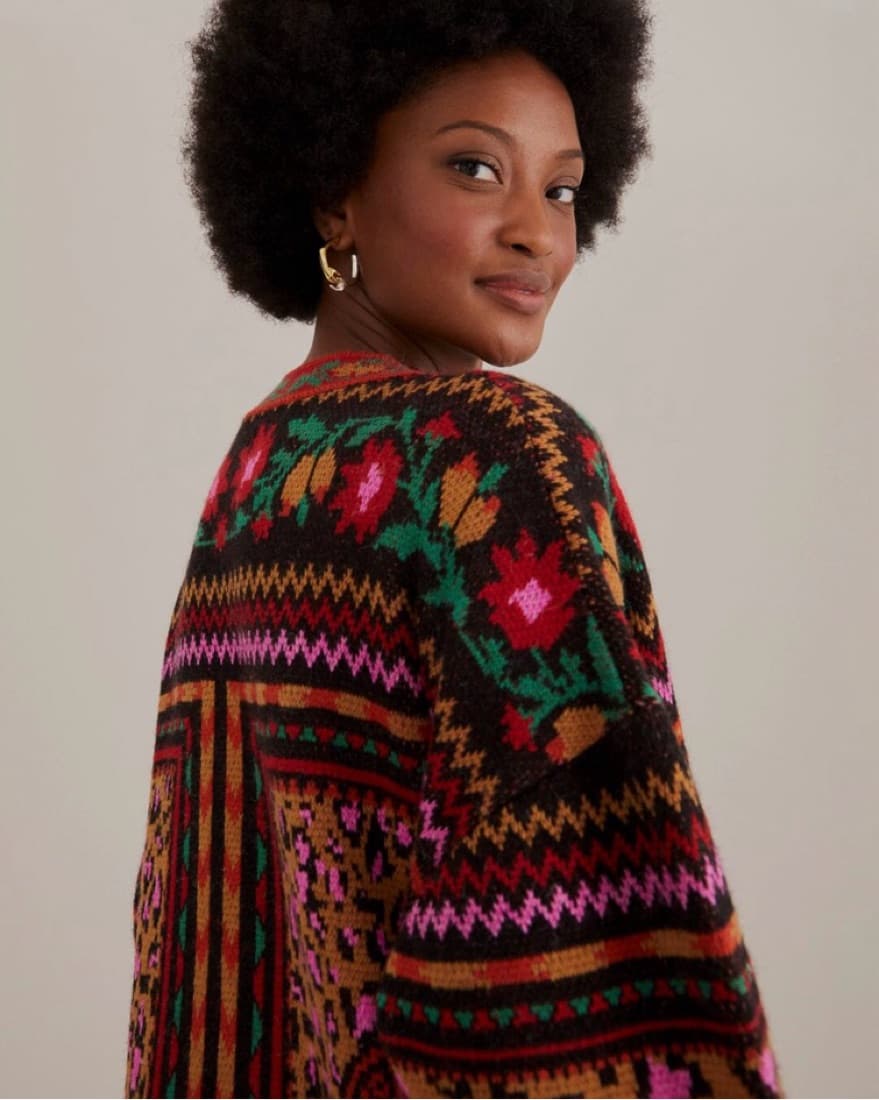 Farm Rio Mixed Tapestry Patterned Cardi - Image 4