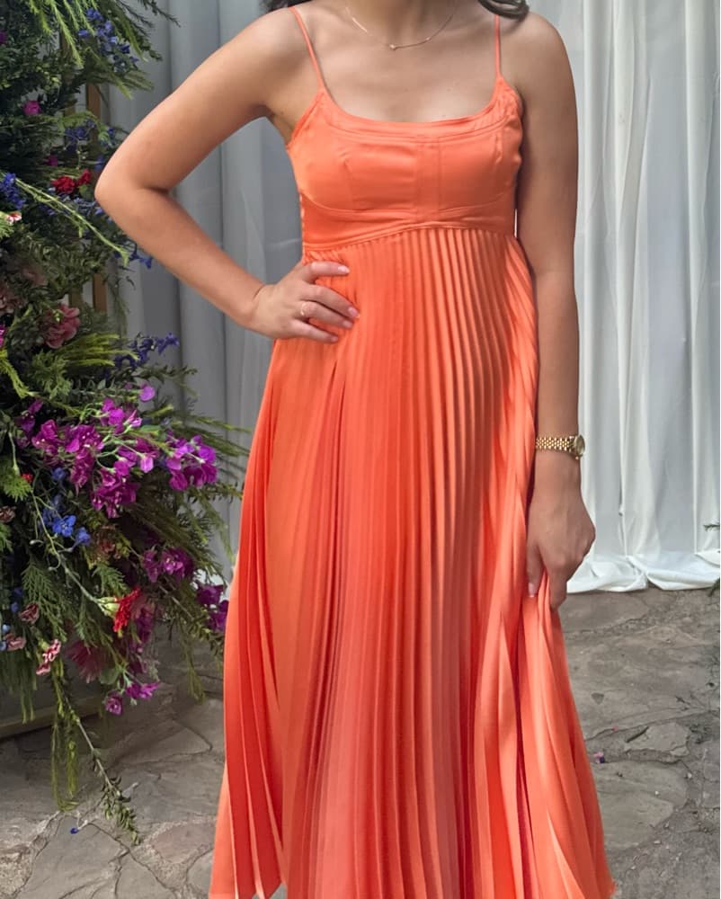 Vibrant Pleated Midi Dress - Image 3