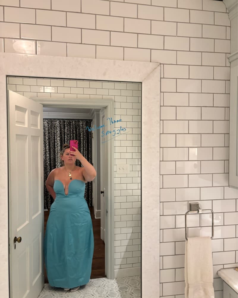 Stunning Aqua Blue Midi Dress - Image 2