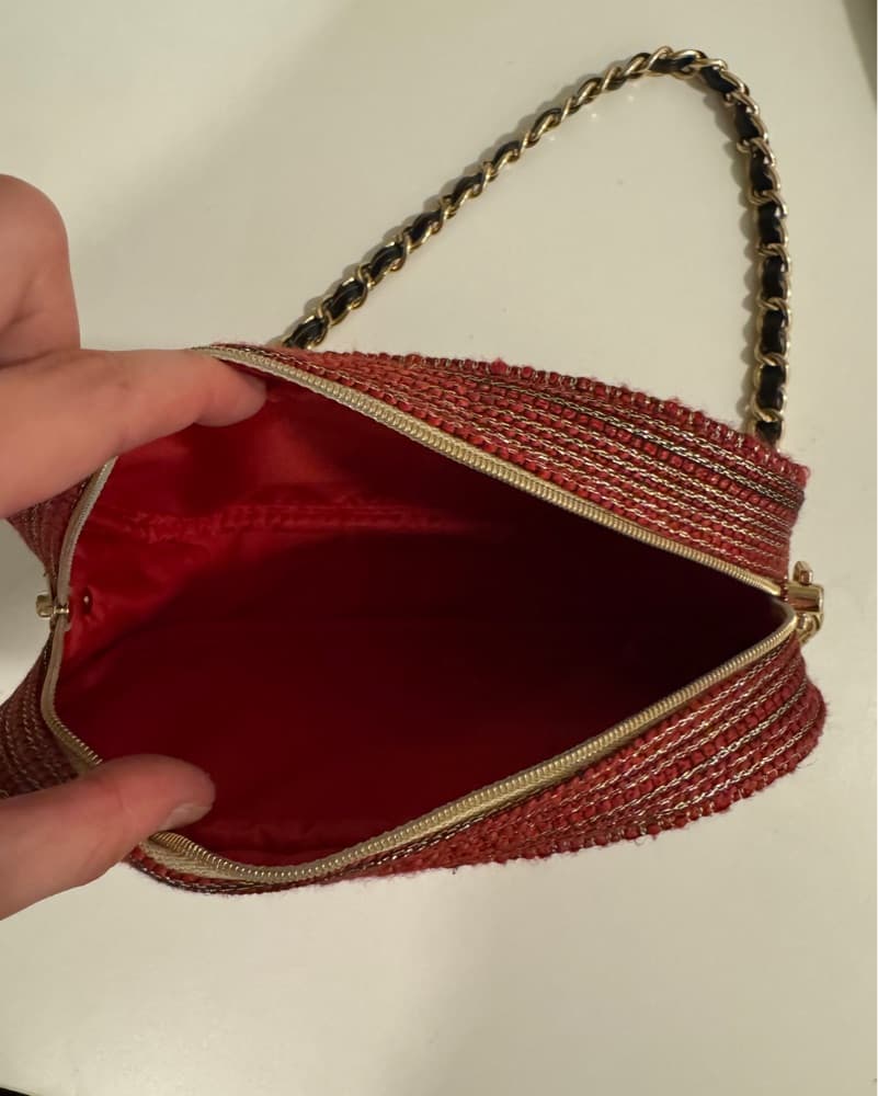 Metallic Burgundy Chanel Crossbody Bag - Image 3