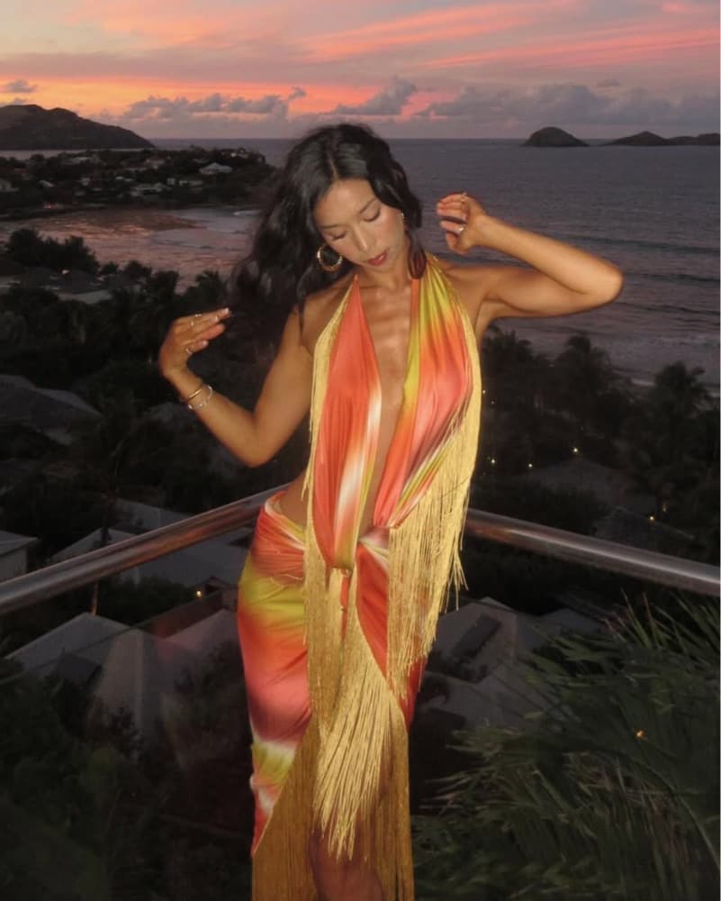 Vibrant Sunset-Inspired Fringed Sarong - Image 2