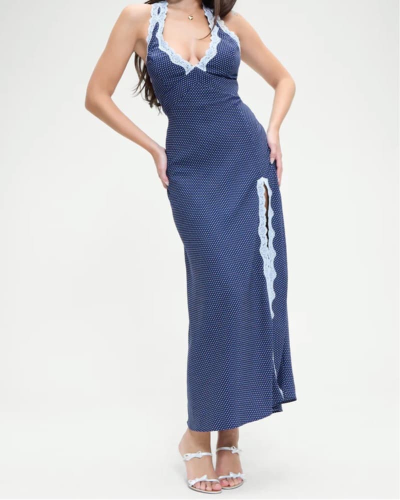 Frankies Bikinis Lacy Polka Dot Gown - Image 1