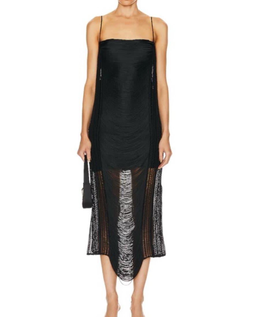 Patbo Black Fringe Dress - Image 1
