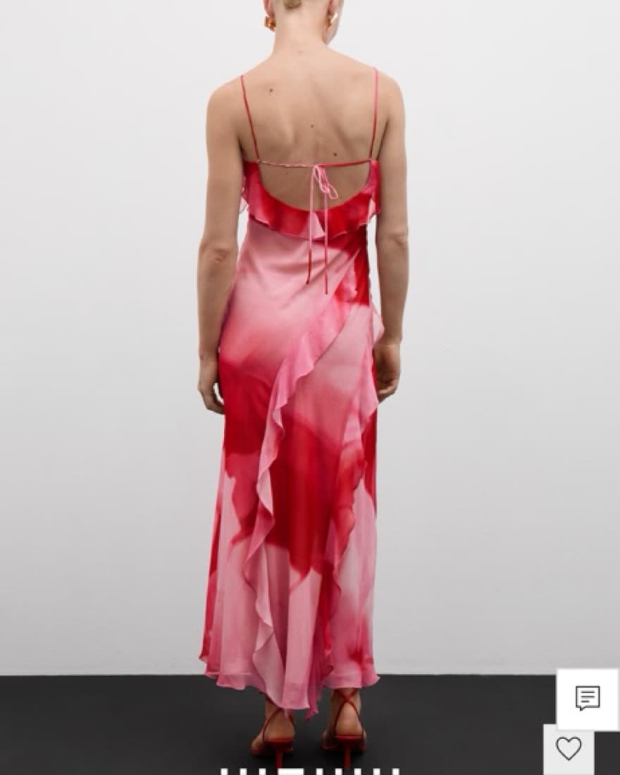 Mango Pink And Red Slit Maxi Dress  - Image 2