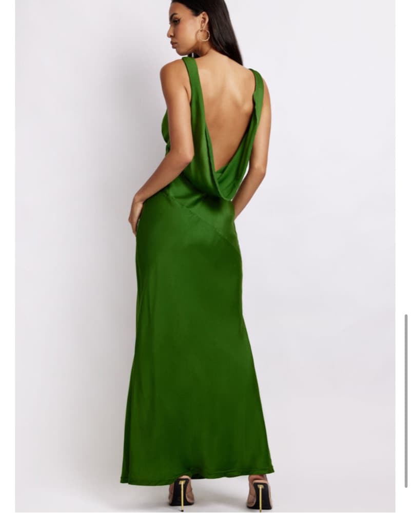 Nadia Maxi Satin Dress With Back Cowl - Image 2