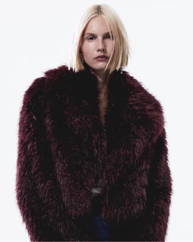Bordeaux Faux Fur Jacket   - Image 2