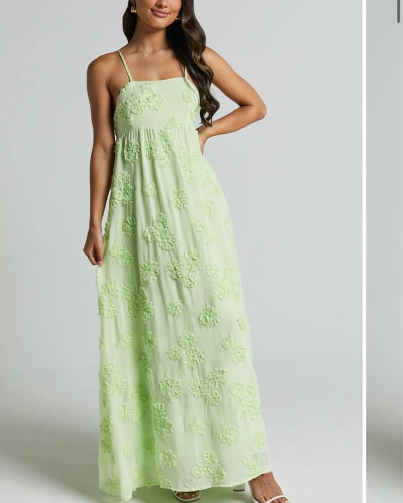 Floral Green Maxi Dress - Image 2