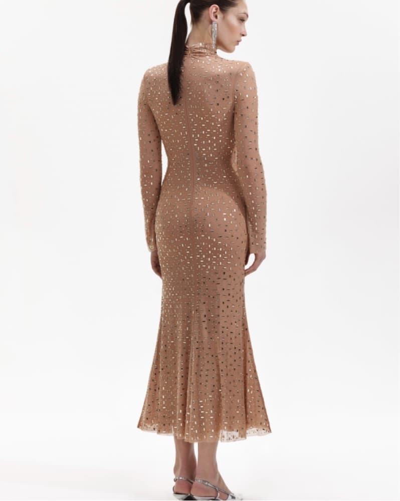 Self-portrait Gold Rhinestone Dress - Image 5