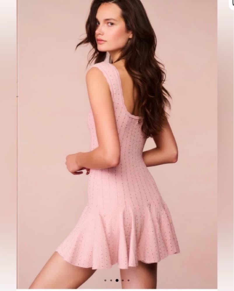 Love Shack Fancy Pink Jewled Body Con  - Image 2