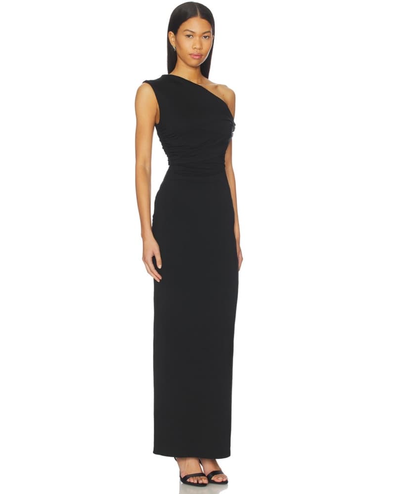 Formal Off The Shoulder Black Dress - Image 2