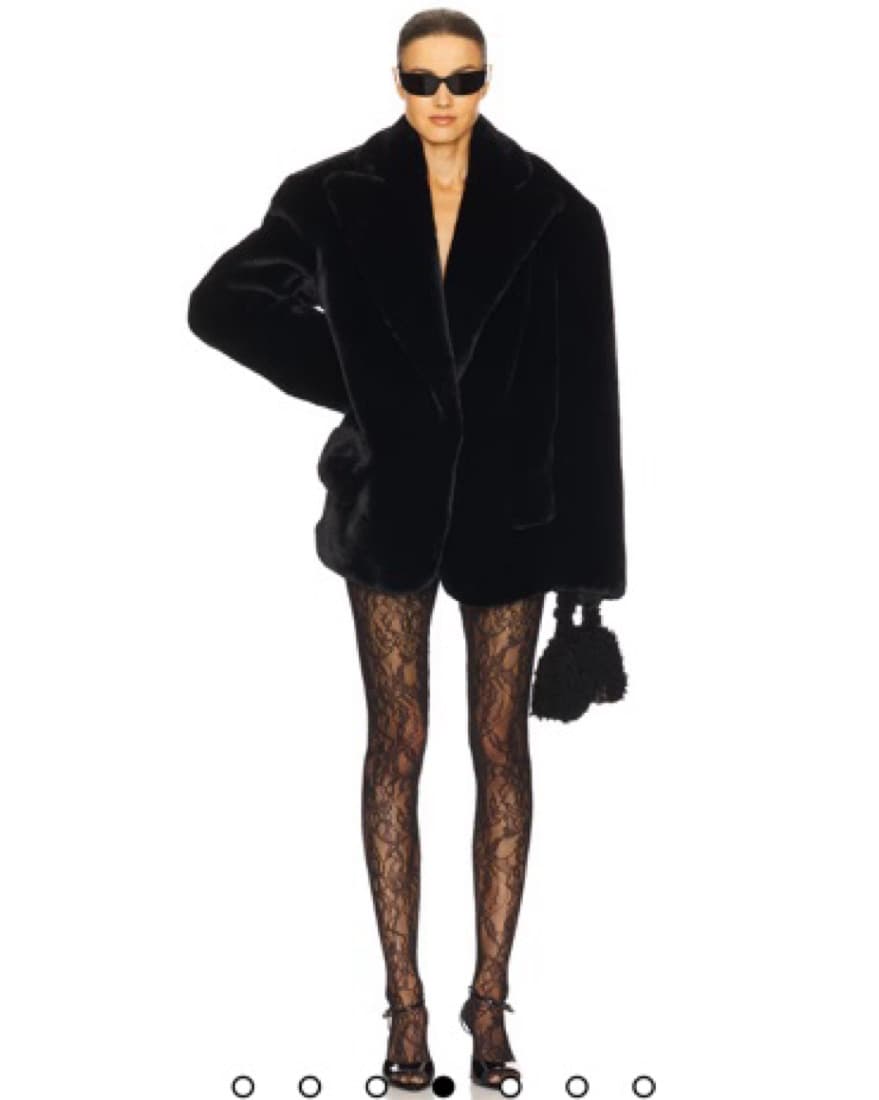 The Oslo Faux Fur Coat in Black- Helsa  - Image 4