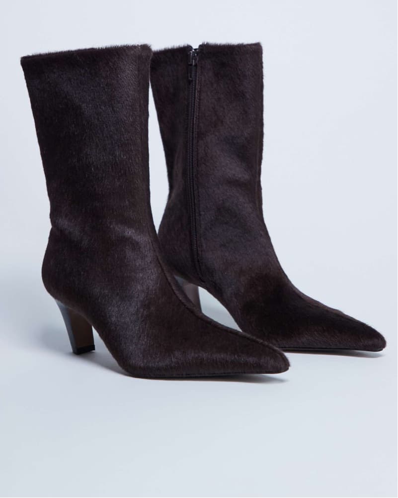 Topshop Chocolate Pony Hair Boots - Image 2