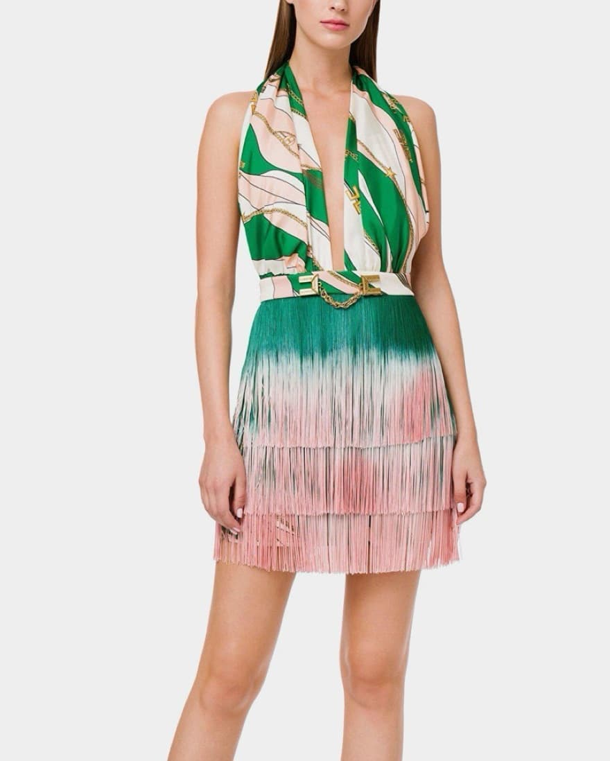 Fringe Halter Dress - Image 2