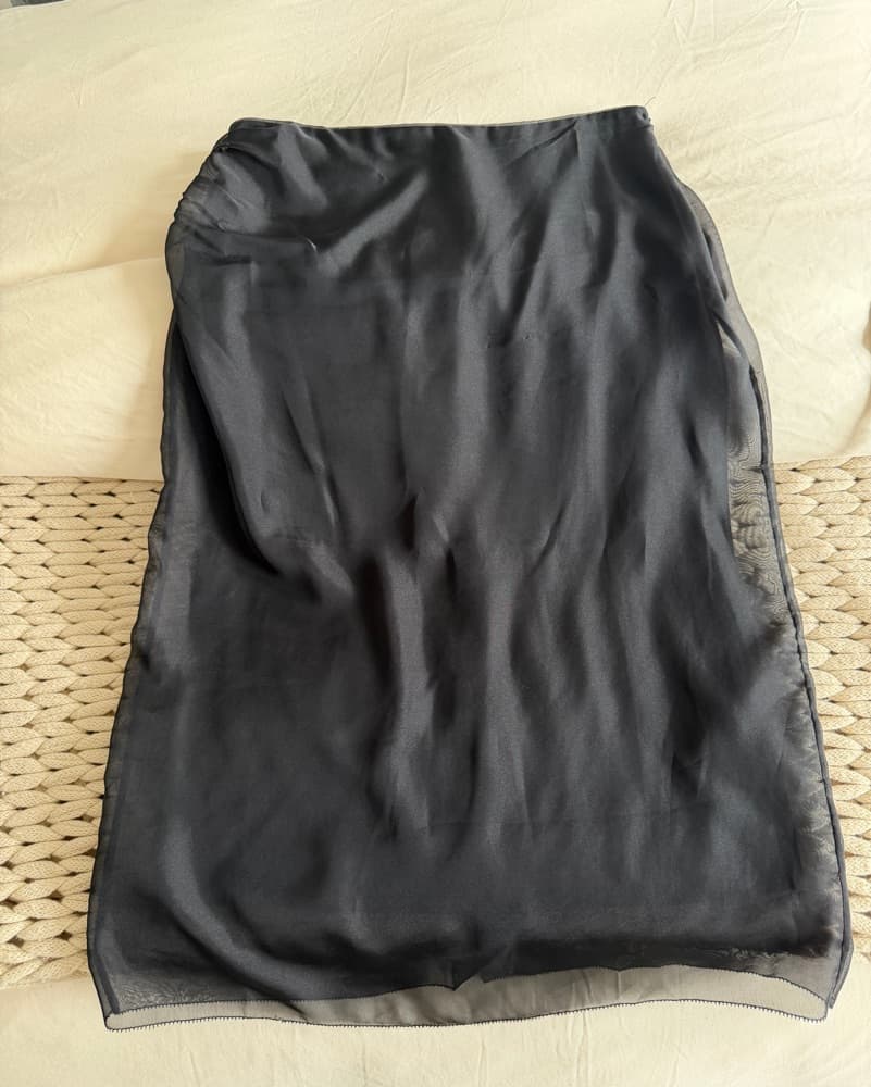 Sheer Black Midi Skirt - Image 3