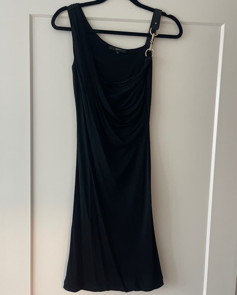 Gucci Draped Black Dress - Image 1