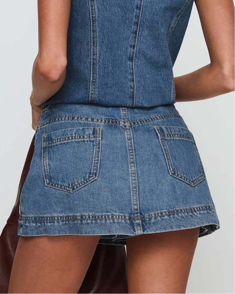 Mini Denim Skort - Image 2