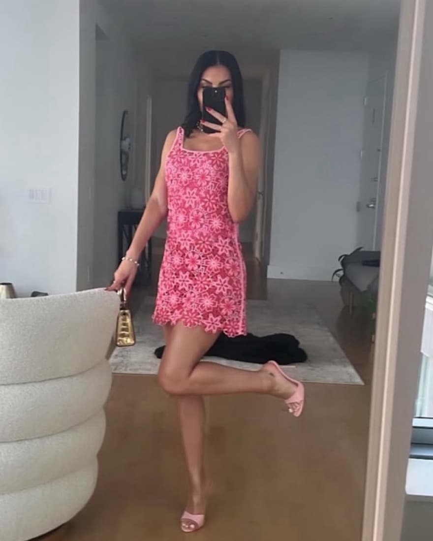Crochet Floral Mini Dress - Image 2