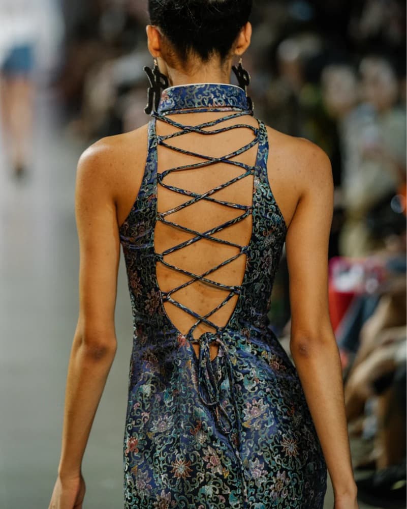 Kim Shui Blue Qi Pao Mini Dress - Image 2