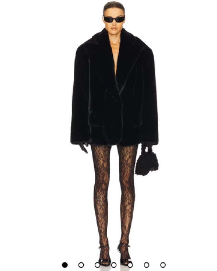 The Oslo Faux Fur Coat in Black- Helsa  - Image 1