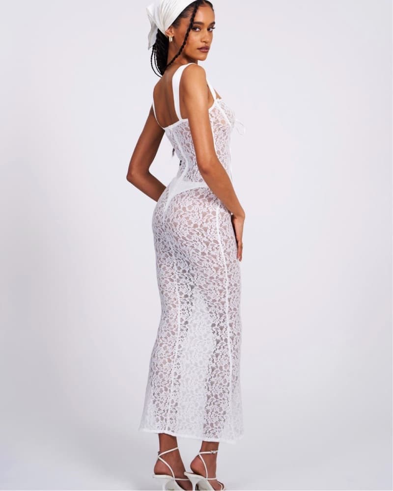Miss Circle Veronica White Lace Maxi - Image 2
