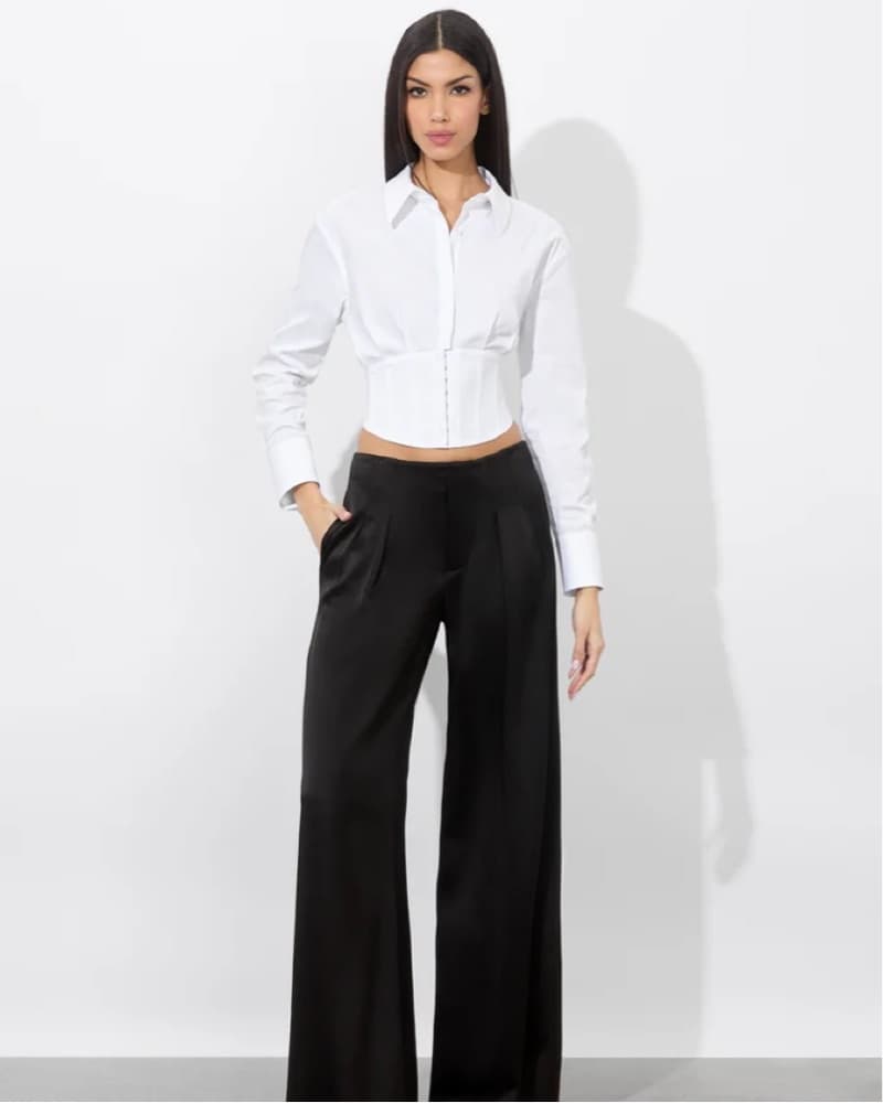 Alice + Olivia Edie Corset Button Down - Image 3