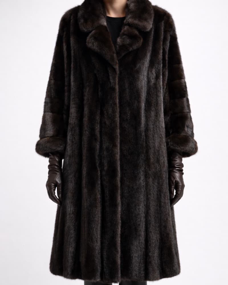 *VINTAGE* Mink Dark Brown Fur Coat - Image 2