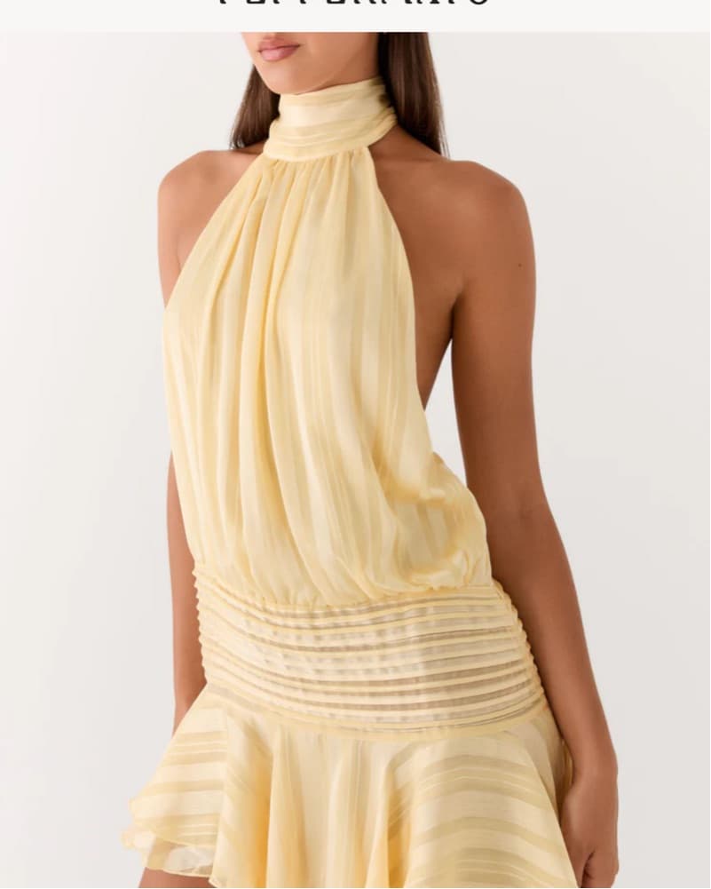 Yellow Chiffon Peppermayo Dress - Image 4