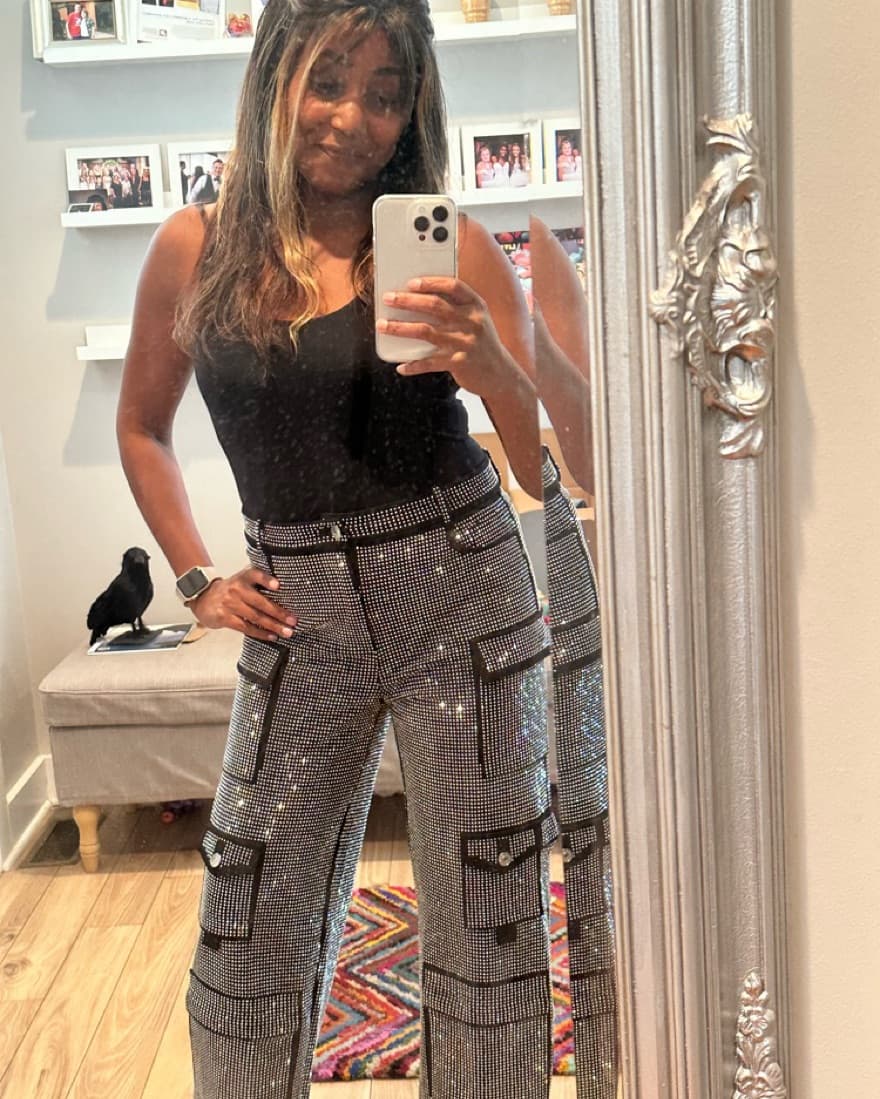 Rhinestone Cargo Pants - Image 1