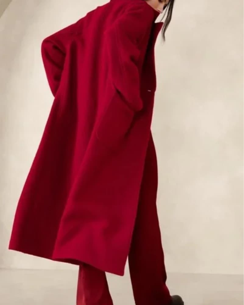 Banana Republic Red Wool Coat - Image 2