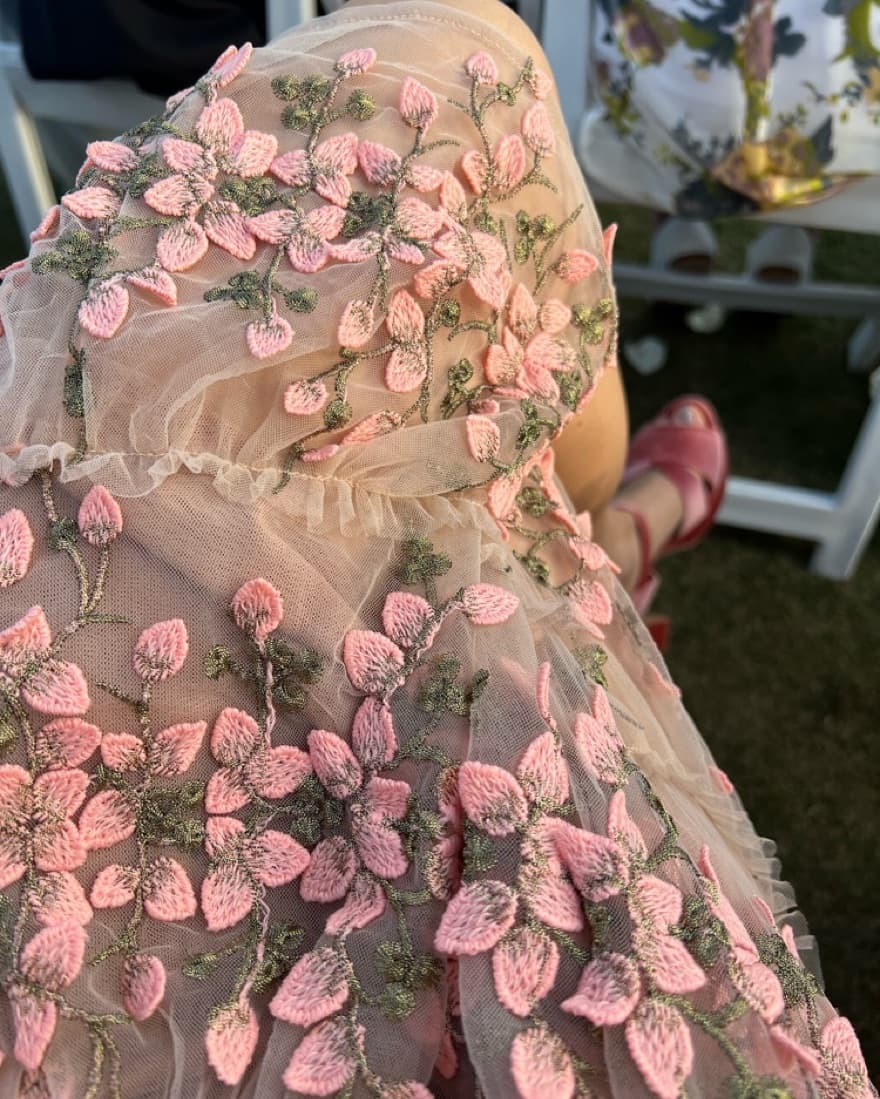 Pink Floral Short Formal Dress - Image 4