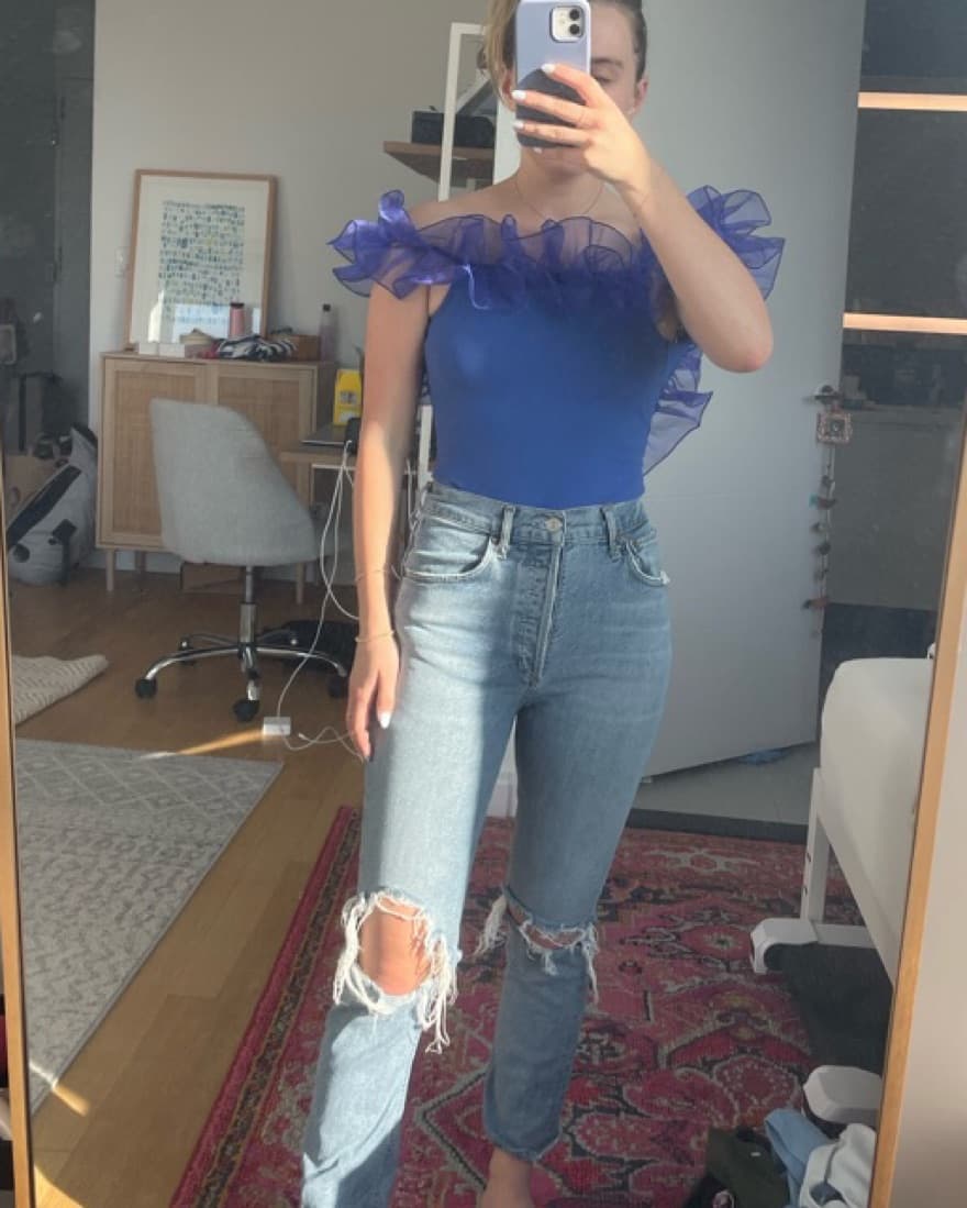 Purple Ruffle Statement Bodysuit - Image 2