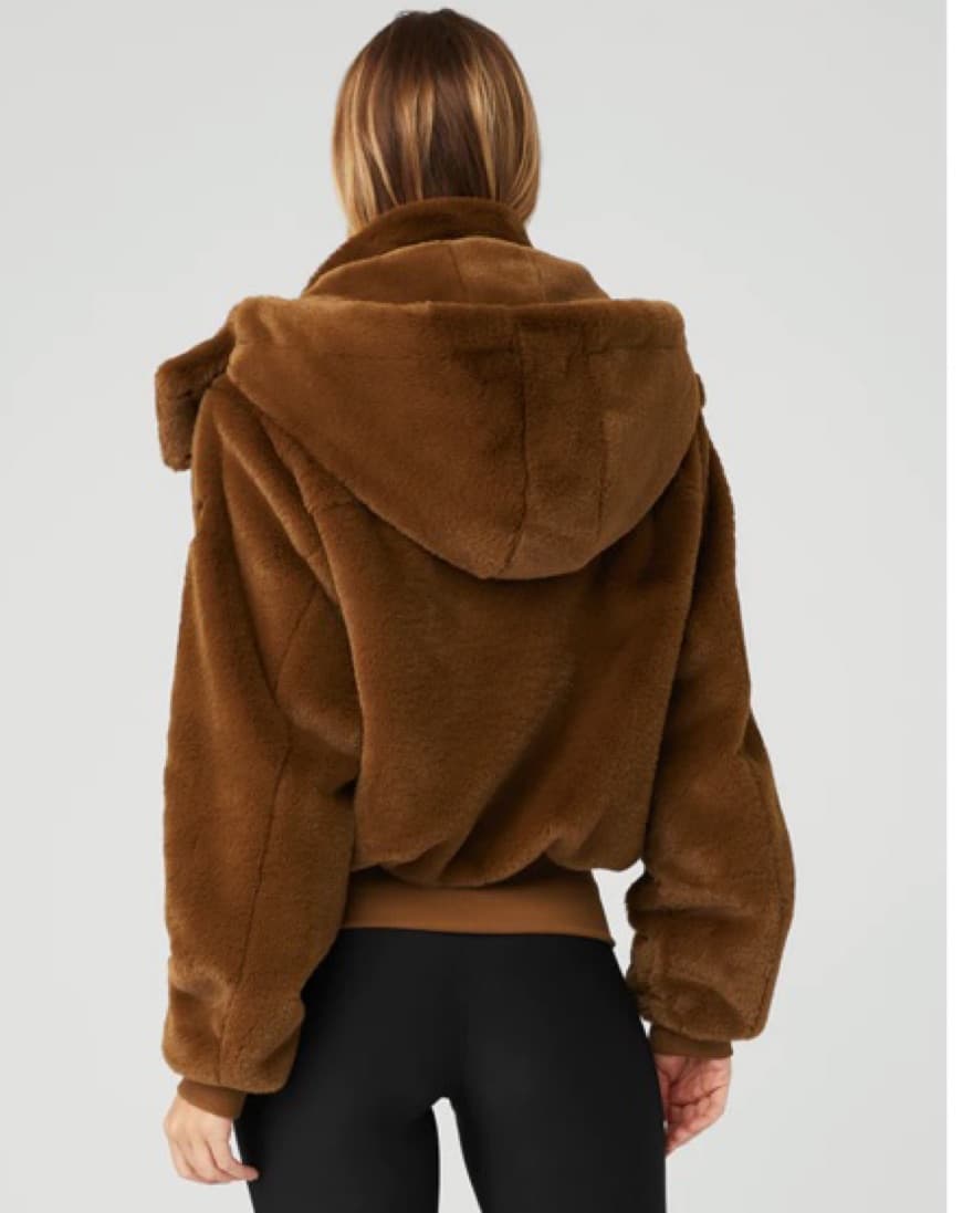 Alo Yoga Faux Fur Foxy Jacket Brown - Image 2