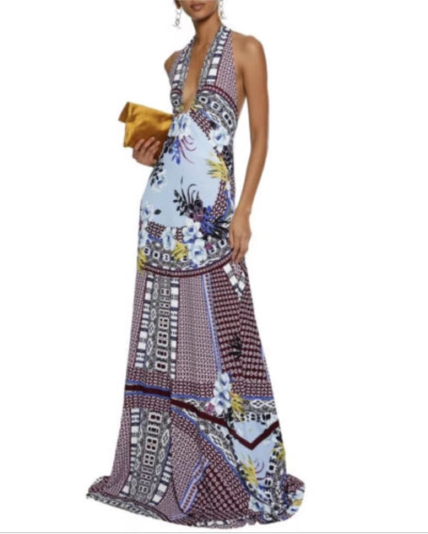Etro Floral Print Halter Gown - Image 2