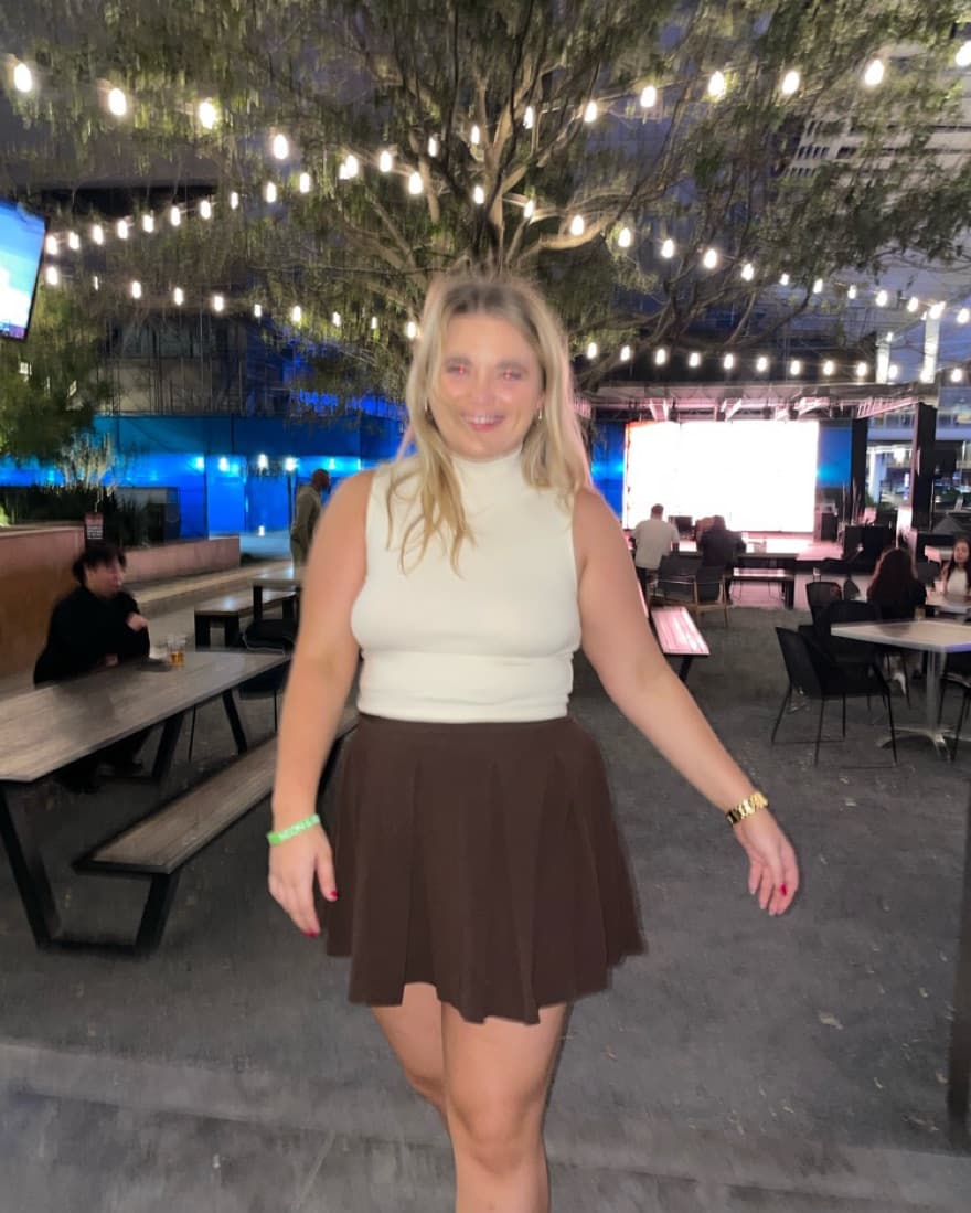 Brown Pleated Skirt - Image 1