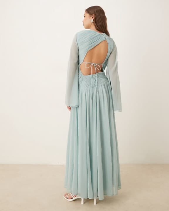 Asos Blue Modest Open Back Maxi Dress 4 - Image 5