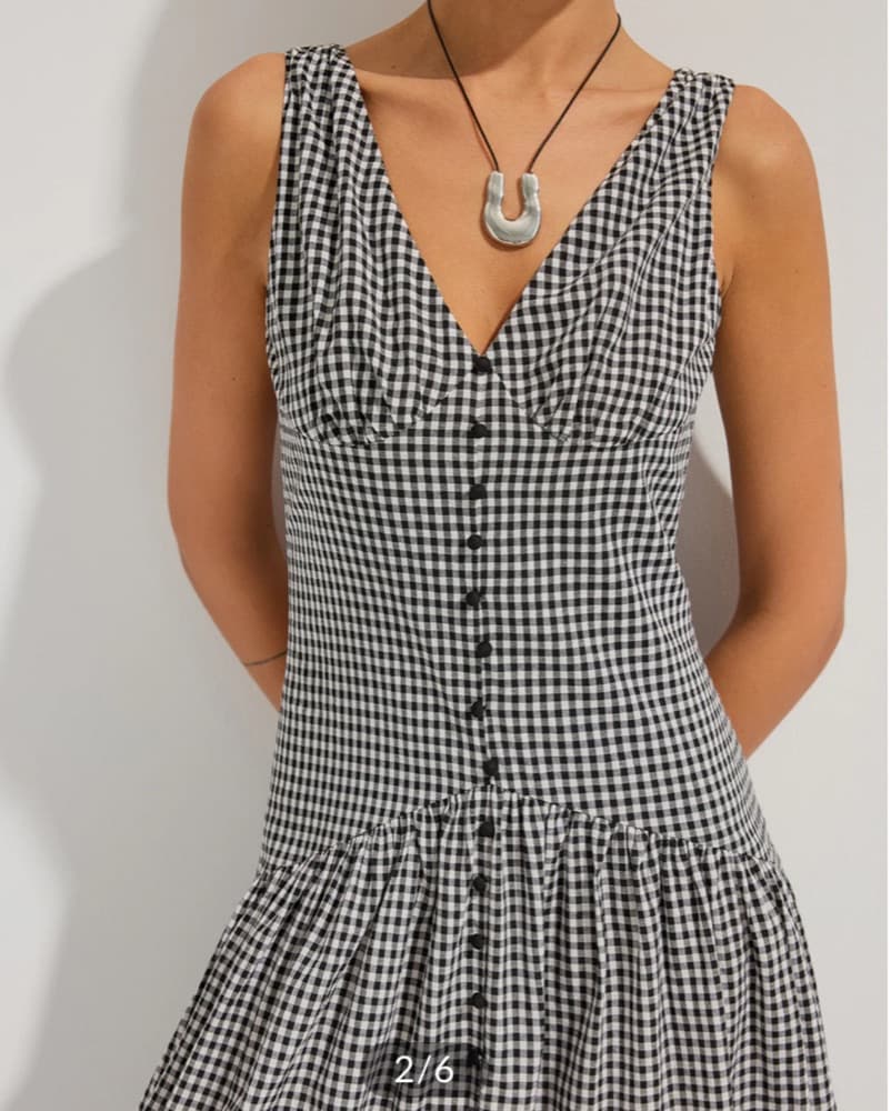 Black And White Gingham Dress - Image 2
