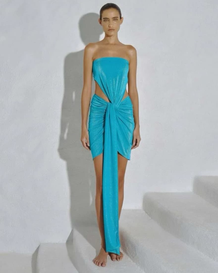 Baobab Teal Mini Dress - Image 2