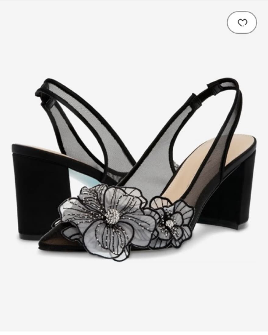 Betsey Johnson Black Floral Heels - Image 5