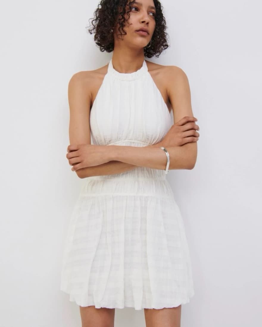 Jonathan Simkhai Bea Gauze Halter Dress - Image 1