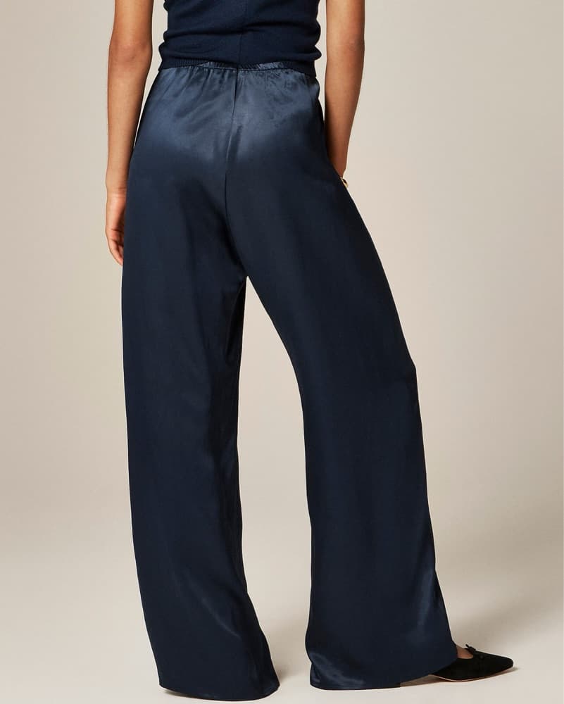Navy Cosmo pant in luster charmeuse - Image 2