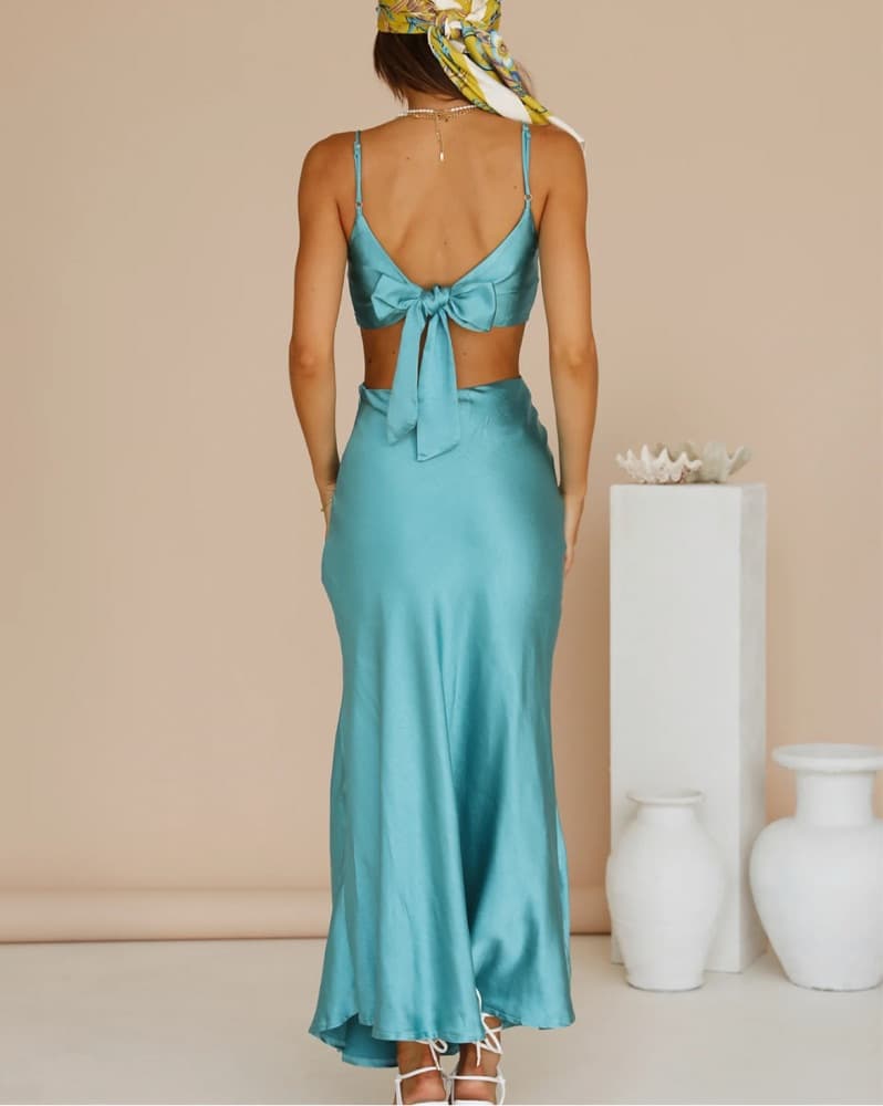 City Sunset Maxi dress Aqua - Image 3