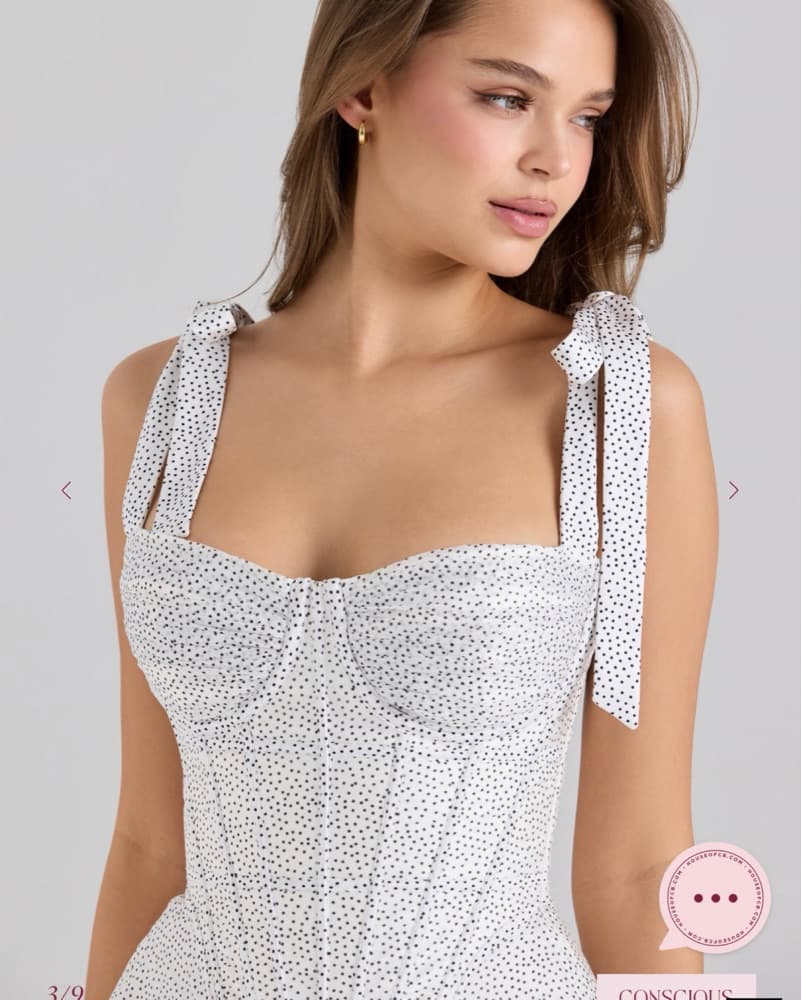 House of CB Ariella Chiffon Dot Print Mi - Image 5