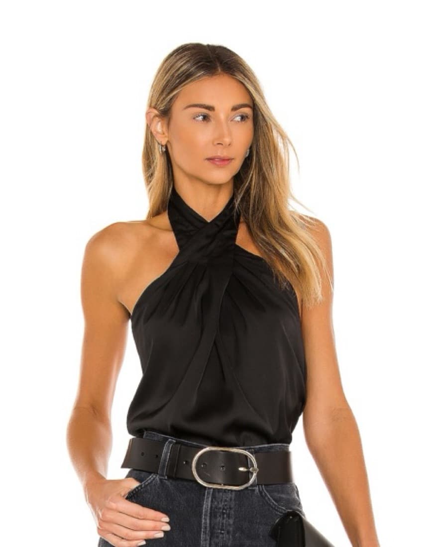 Superdown Amerie Pleated Halter Top - Image 1
