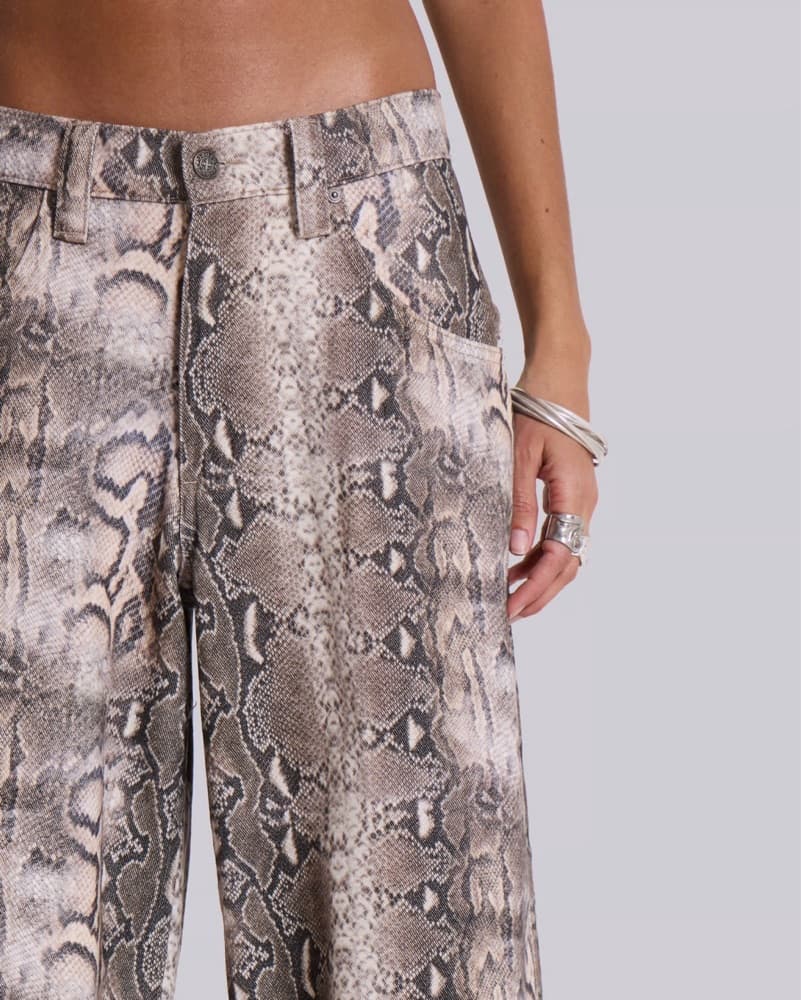 Jaded London Snake Print Colossus Jeans - Image 2