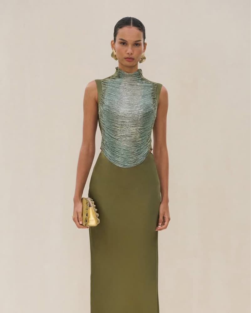 Cult Gaia Beaded Green Blue Top  - Image 4