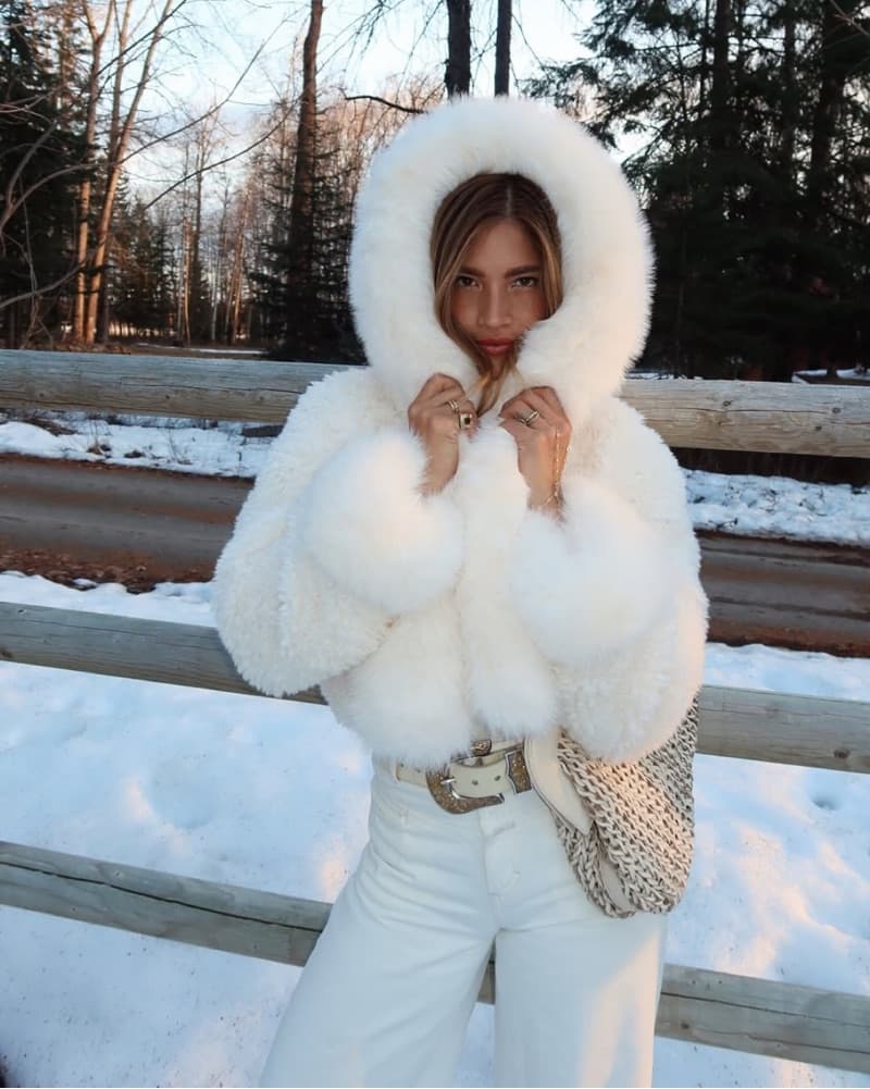 Cozy Shearling Fur Trimmed Coat  - Image 4
