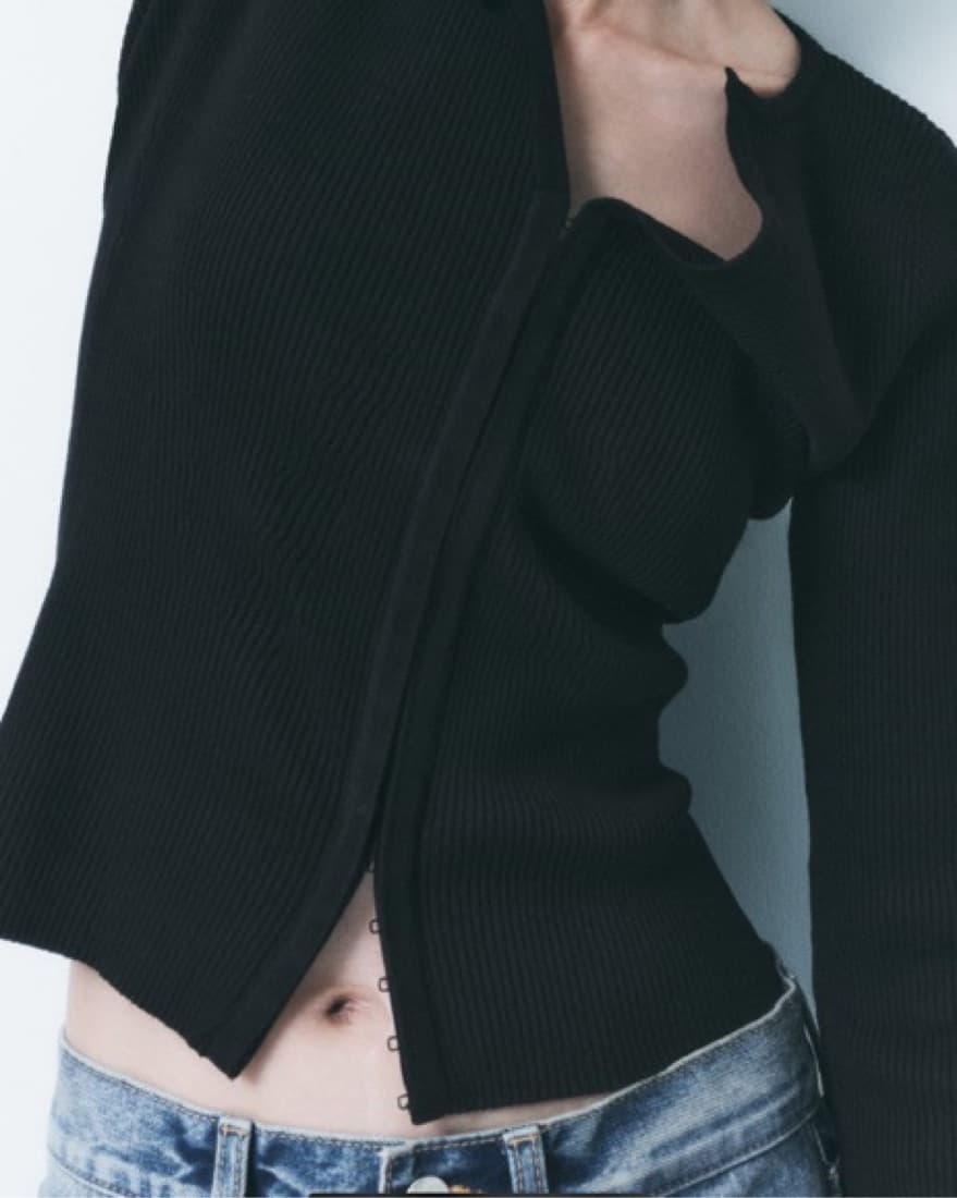 Black Longsleeve Knit Top - Image 2