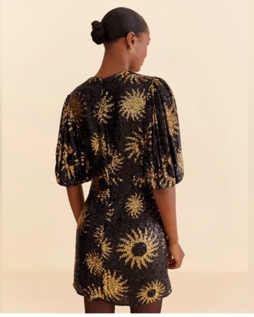 Farm Rio Sunny Mood Sequin Mini Dress XS - Image 2