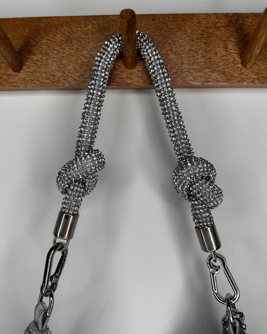 Rhinestone Silver Steve Madden Bag - Image 6