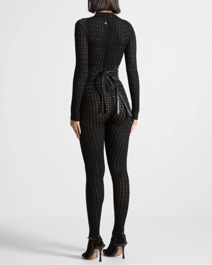 Knit Jumpsuit With Belt - Image 2
